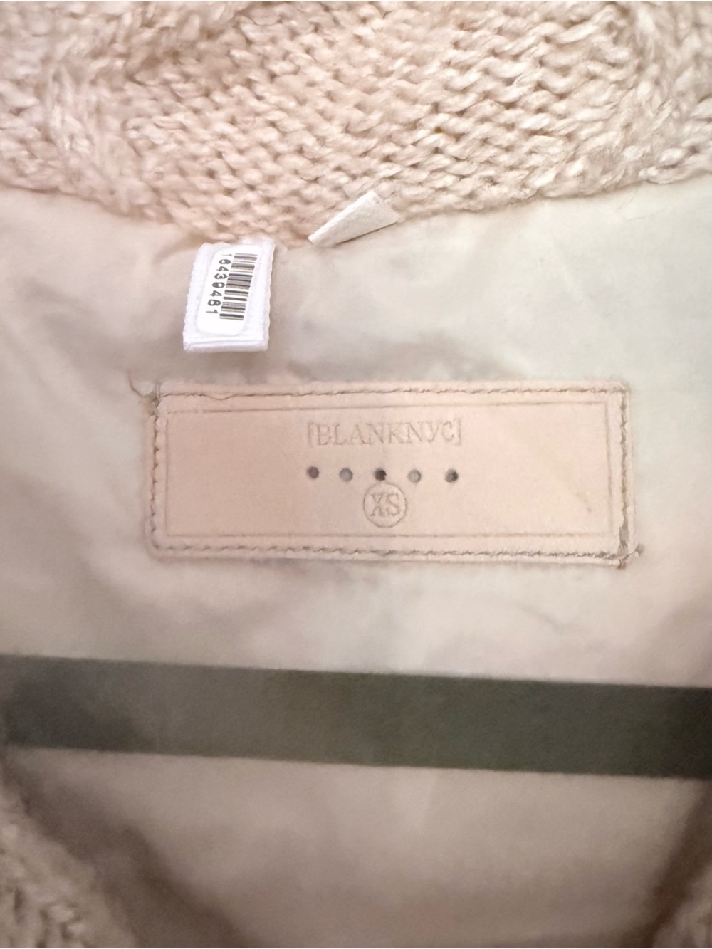 Blank NYC Cozy Cable Knit Puffer Jacket - Cream Size XS B27 - Picture 5 of 9